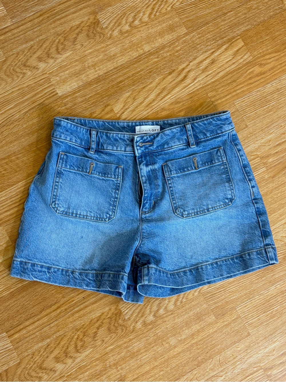 LOFT Light Blue Denim Mid-Rise Jean Shorts 8